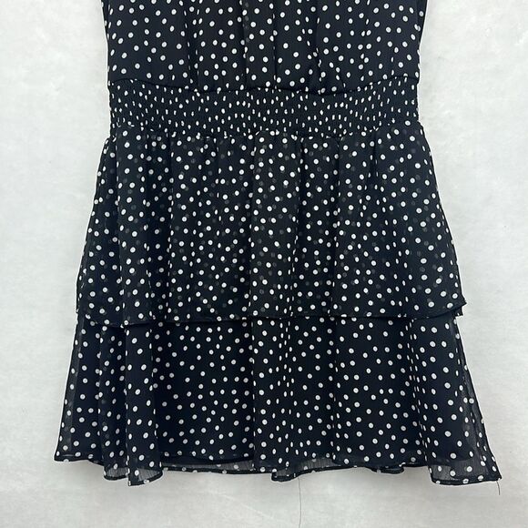 Express Women's Polka Dot Smocked-Waist Flutter-Sleeve Midi Dress Sz Small - Picture 2 of 12
